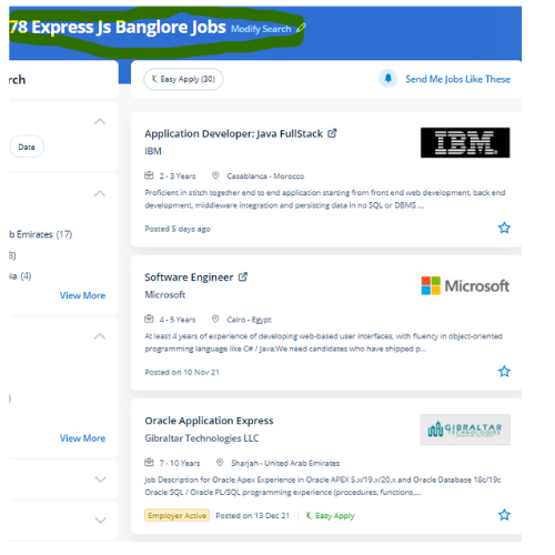 Express JS internship jobs in Empangeni